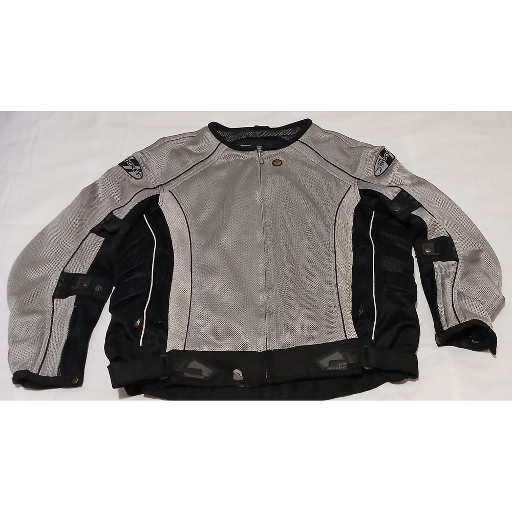 Rocket Phoenix 4.0 Motorcycle Jacket Men's XXL Silver Black Vented‎ Riding Gear